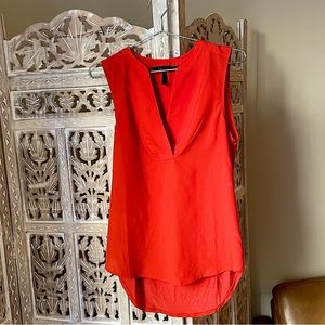 BCBG MaxAzria Red Orange Sleeveless Top Size Small